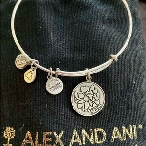 Alex and Ani Silver Floral Mom Bangle